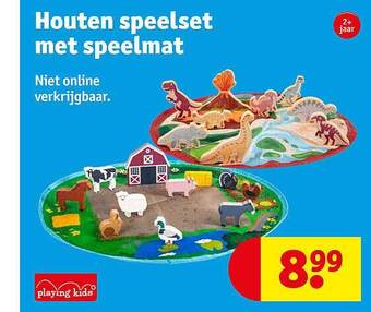 Kruidvat Houten speelset met speelmat aanbieding