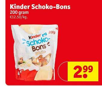 Kruidvat Kinder schoko-bons 200 gram aanbieding