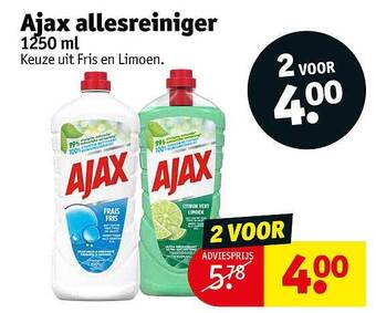 Kruidvat Ajax allesreiniger 1250 ml aanbieding