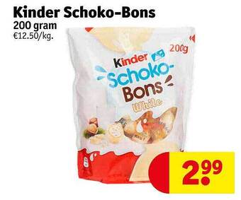 Kruidvat Kinder schoko-bons 200 gram aanbieding