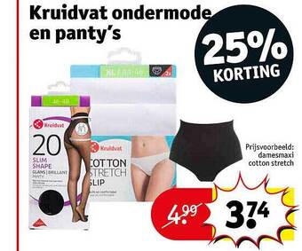 Kruidvat Kruidvat ondermode en panty's 25% korting aanbieding