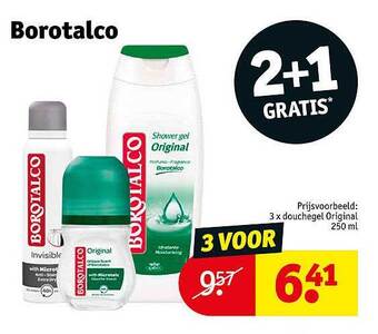 Kruidvat Borotalco 2+1 gratis aanbieding