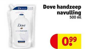 Kruidvat Dove handzeep navulling 500 ml aanbieding