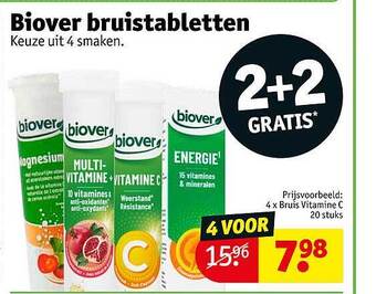 Kruidvat Biover bruistabletten 2+2 gratis aanbieding