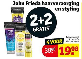 Kruidvat John frieda haarverzorging en styling 2+2 gratis aanbieding