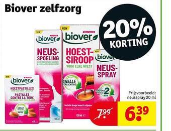 Kruidvat Biover zelfzorg 20% korting aanbieding