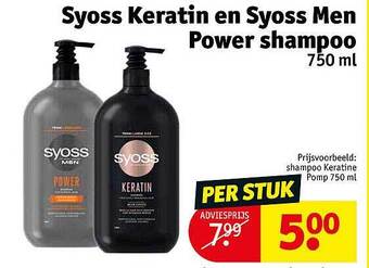 Kruidvat Syoss keratin en syoss men power shampoo 750 ml aanbieding
