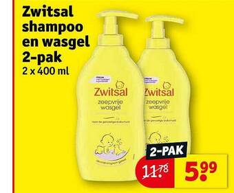 Kruidvat Zwitsal shampoo en wasgel 2-pak aanbieding