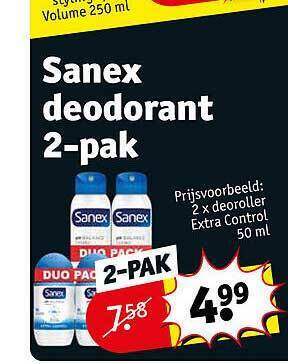 Kruidvat Sanex deodorant 2-pak aanbieding