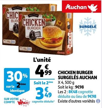 Chicken Burger Surgeles Auchan
