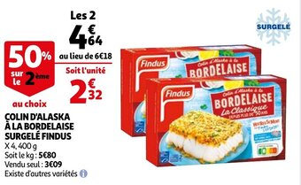 Colin D'Alaska A La Bordelaise Surgele Findus