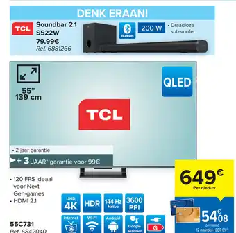 TCL QLED TV 55" 55C731