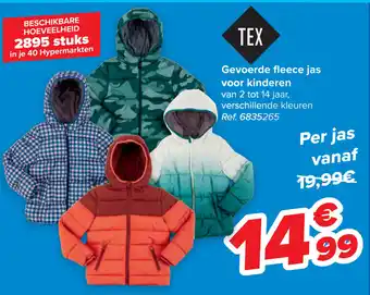 Carrefour Market Tex Gevoerde Fleece Jas voor Kinderen aanbieding