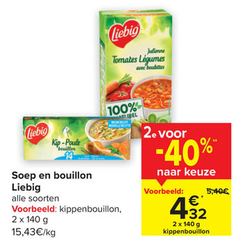Carrefour Market Liebig Soep en Bouillon Alle Soorten aanbieding