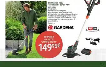HandyHome Trimmer Op Accu 'comfortcut 23-18v P4a' Gardena aanbieding