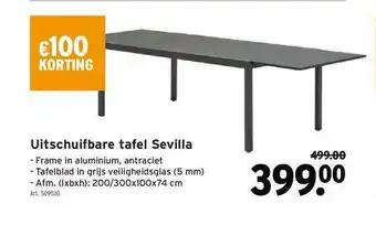 GAMMA Uitschuifbare Tafel Sevilla aanbieding