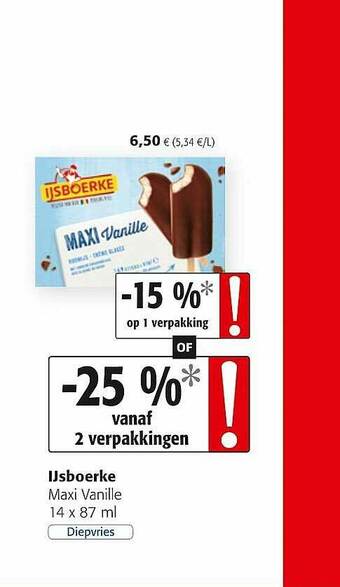 Colruyt Ijsboerke Maxi Vanille aanbieding