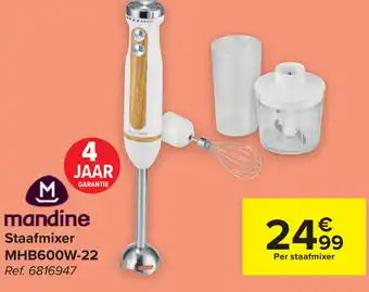 Mandine Staafmixer MHB600W-22