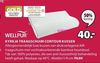 Jysk Wellpur Kyrkja Traagschuim Contour Kussen aanbieding