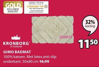 Jysk Kronborg Gimo Badmat aanbieding