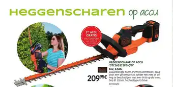 HandyHome Heggenschaar Op Accu 'gtc365525pc-qw' Black+decker aanbieding