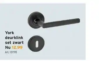 York Deurklink Set Zwart