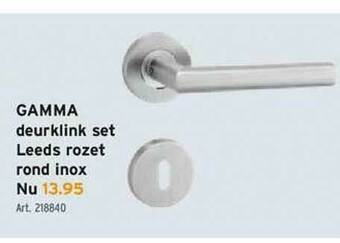 GAMMA Gamma Deurklink Set Leeds Rozet Rond Inox aanbieding