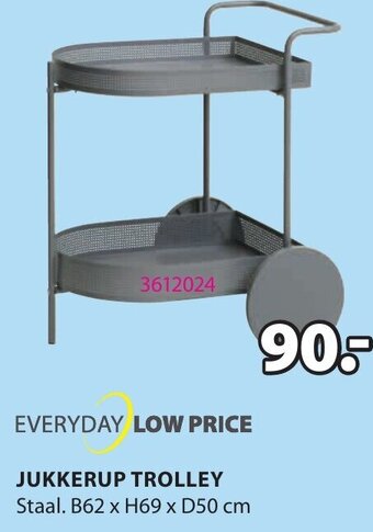 Jysk Jukkerup Trolley Staal B62 x H69 x D50cm aanbieding