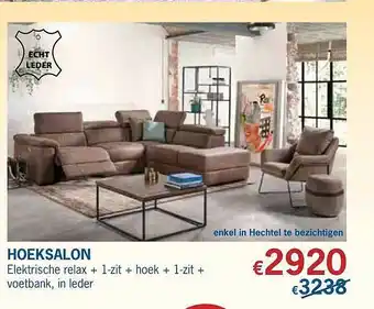 De Prijzenklopper Hoeksalon Elektsiche Relax + 1 Zit + Hoek + 1zit + Voetbank, In Leder aanbieding