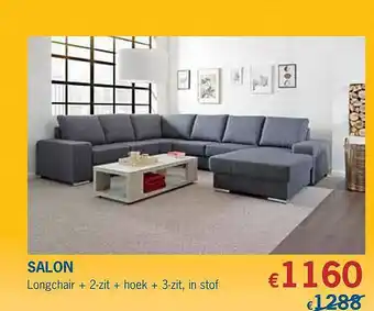 De Prijzenklopper Salon Longchair + 2zit + Hoek + 3zit aanbieding