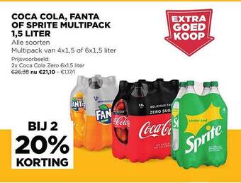 Jumbo Coca Cola, Fanta Of Sprite Multipack 1,5 Liter aanbieding
