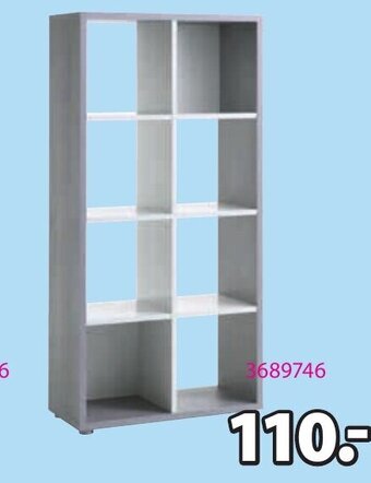 Jysk Haldager Scheidingswand 8 Schappen B72 x H147 x D35 aanbieding