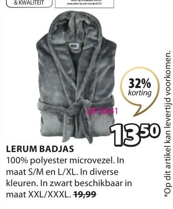 Jysk Lerum Badjas aanbieding