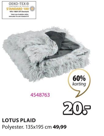Jysk Lotus Plaid 135x195cm aanbieding