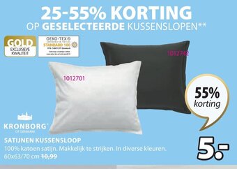 Jysk Kronborg Satijnen Kussensloop aanbieding
