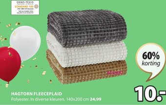 Jysk Hagtorn Fleeceplaid aanbieding