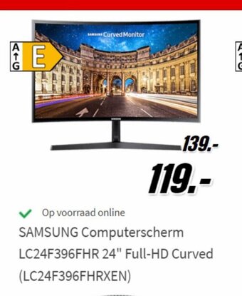 Samsung computerscherm LC24F396FHR 24'' full-hd curved