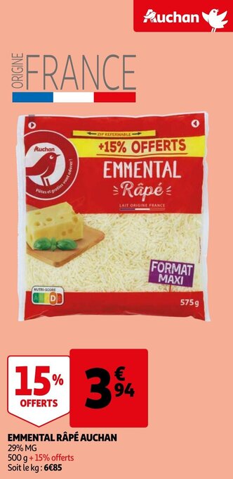 Auchan Emmental Rape Auchan aanbieding