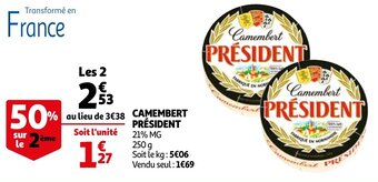 Auchan Camembert President aanbieding