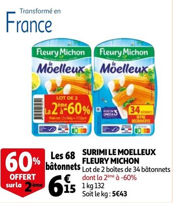 Auchan Surimi Le Moelleux Fleury Michon aanbieding