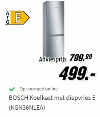 MediaMarkt Bosch koelkast met diepvries E aanbieding