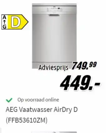 MediaMarkt AEG vaatwasser airdry D aanbieding
