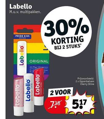 Kruidvat Labello 30% korting aanbieding