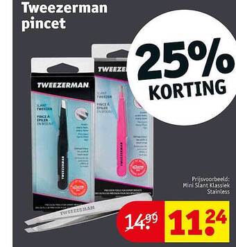 Kruidvat Tweezerman pincet 25% korting aanbieding