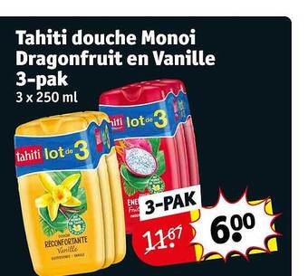 Tahiti douche monoi dragonfruit en vanille 3-pak