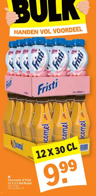 Albert Heijn Chocomel of fristi 12x0.3literflesjes aanbieding