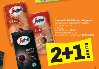 Albert Heijn Segafredo koffiebonen 500 gram aanbieding