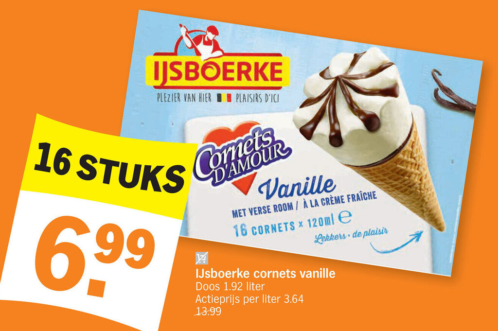 Ijsboerke vanille 16 stuks promotie bij Albert Heijn