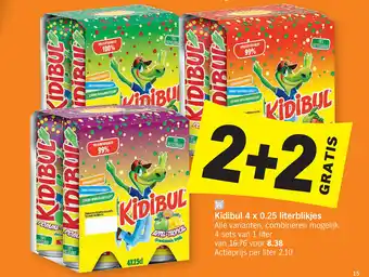 Albert Heijn Kidibul 4x0.25 literblikjes aanbieding