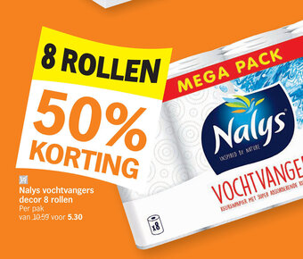 Albert Heijn Nalys vochtvangers decor 8 rollen aanbieding